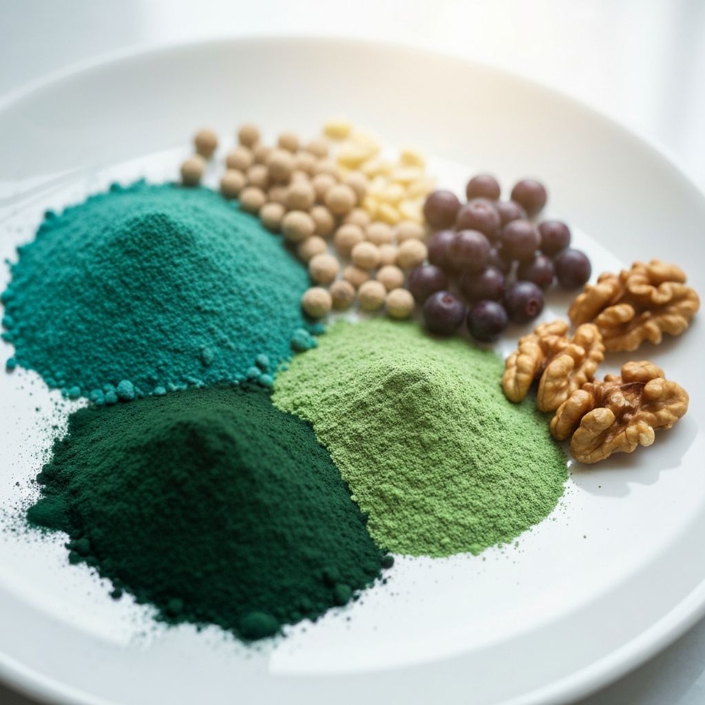 Superfoods - spirulina, chlorella, jagody, orzechy
